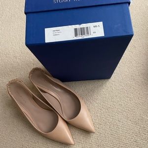 Stuart Weitzman Hayday nude leather sling backs Size 9.5